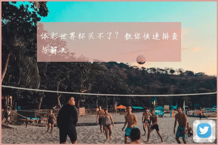 体彩世界杯买不了？教你快速排查与解决
